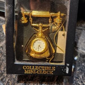 1990s Timex Gold Collectible Mini Clock